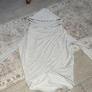 Athleta Gray Hooded Sweater Poncho